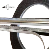 Aluminum spacer bar with butyl tape